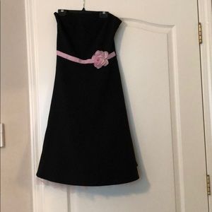 Black Semi Formal with Pink Accents Dress